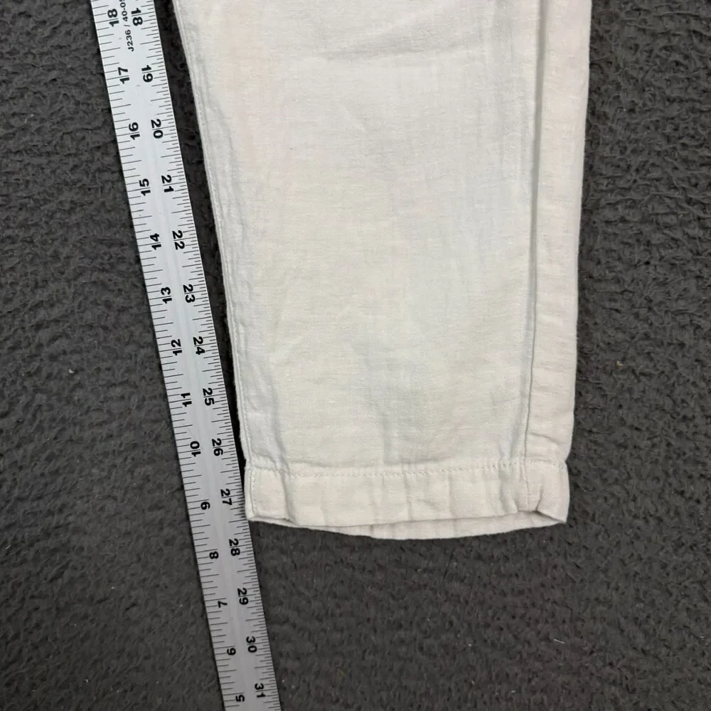 Banana Republic Pants Mens 31x32 White Athletic Fit Linen Blend Chino Drawstring